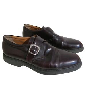 Michael‎ Toschi Paul Monk Loafers Leather Work Burgundy